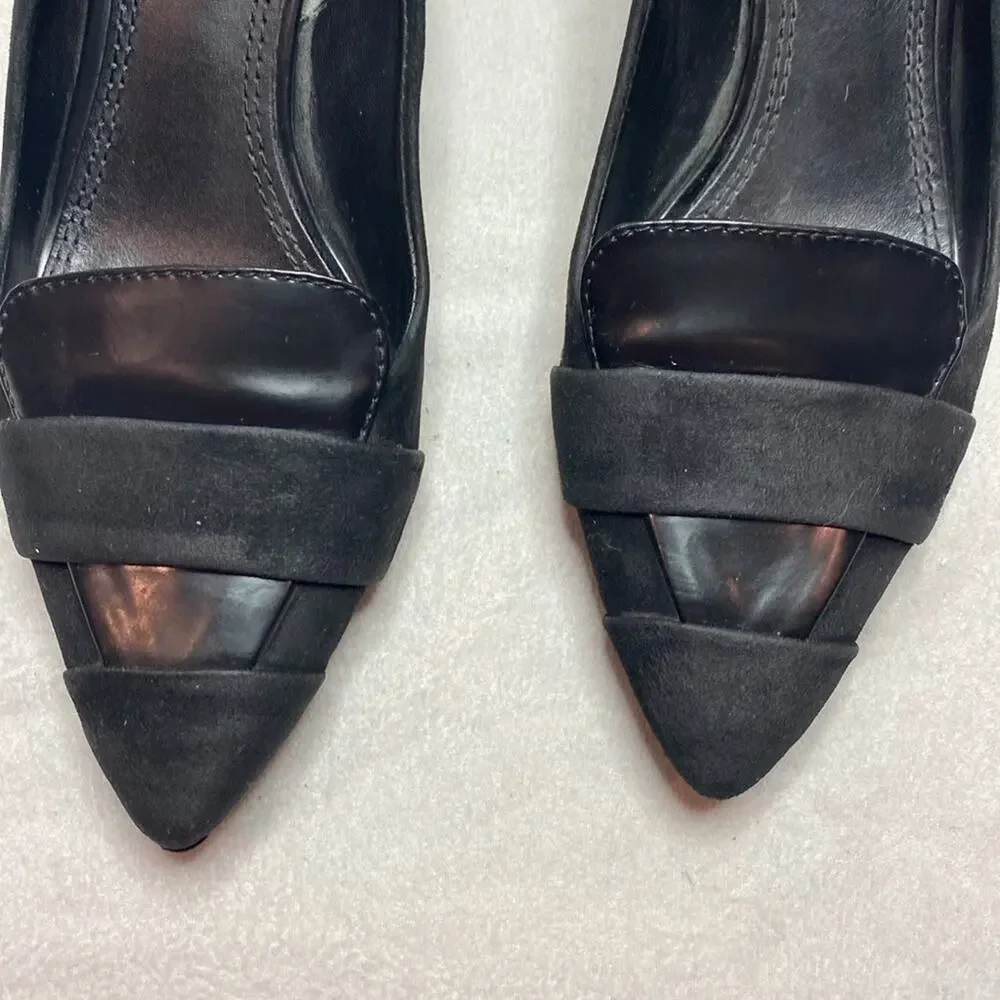 Tory Burch Saray Black patent leather and suede kitten heels size 6